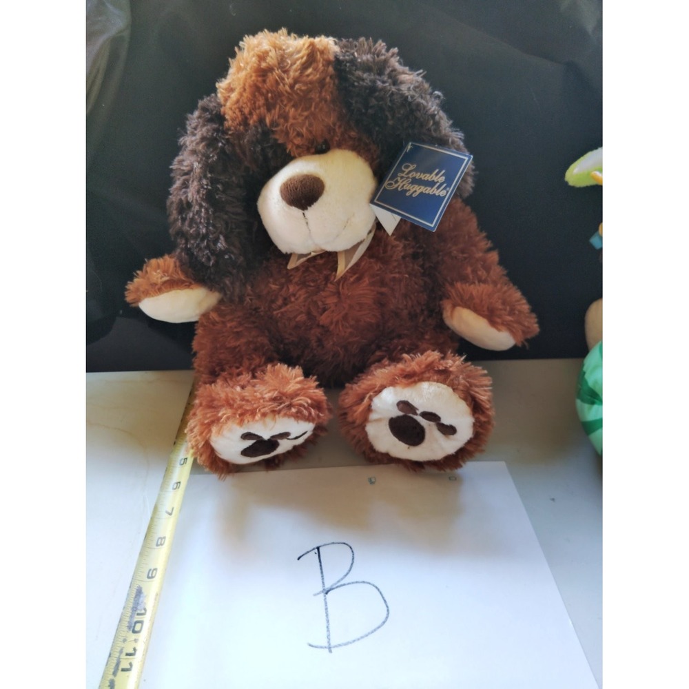 Dan Dee Lovable Huggable Plush Puppy Dog Stuffed Animal Brown Spotted Medium 11"